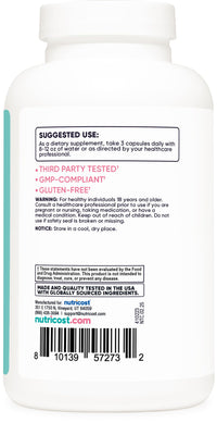 Thumbnail for Nutricost D-Mannose 1300mg with Cranberry Extract for Women 25,000mg Equivalent from 500mg of 50:1 Extract Per Serving, 180 Capsules for 60 Servings Per Bottle - Vegan, GMO Free and Gluten Free