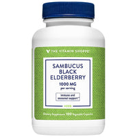 Thumbnail for The Vitamin Shoppe Sambucus Black Elderberry Extract - Immune Defense & Seasonal Wellness | Premium Concentrate | 100 Capsules | Year-Round