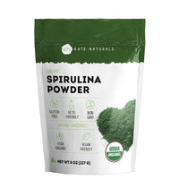 Thumbnail for Kate Naturals Organic Spirulina Powder for Immune Support and Antioxidants. Nutrient Dense Superfood Supplement (8 oz, USDA Certified, Non-GMO, Gluten- Free)
