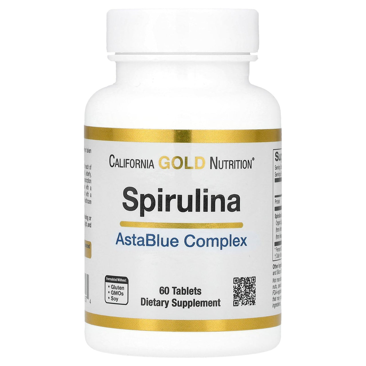 California Gold Nutrition Spirulina AstaBlue Complex, Contains The Antioxidants Phycocyanin, Chlorophyll, and Astaxanthin, 60 Tablets