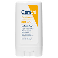 Thumbnail for CeraVe Mineral Sunscreen Stick SPF 50, Broad Spectrum SPF + Hyaluronic Acid + Ceramides, Titanium Dioxide & Zinc Oxide, 100% Mineral Face Sunscreen Stick, Fragrance Free & Oil Free
