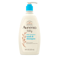 Thumbnail for Aveeno Baby Daily Moisture Gentle Body Wash & Shampoo with Oat Extract, 2-in-1 Baby Bath Wash & Hair Shampoo, Tear- & Paraben-Free for Hair & Sensitive Skin, Lightly Scented, 18 fl. oz