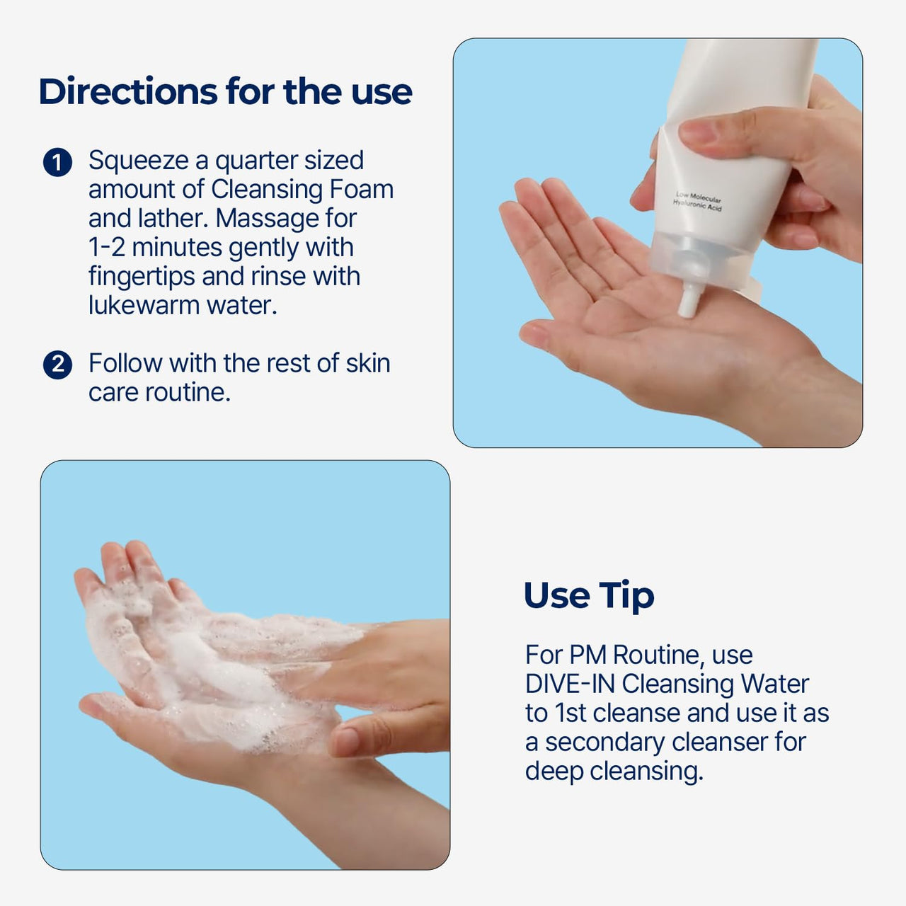 Torriden DIVE IN Cleansing Foam Face Wash 150ml (5.07 fl.oz.) | Hydrating Daily Facial Cleanser for All and Sensitive Skin | Hyaluronic Acid, Panthenol, Allantoin