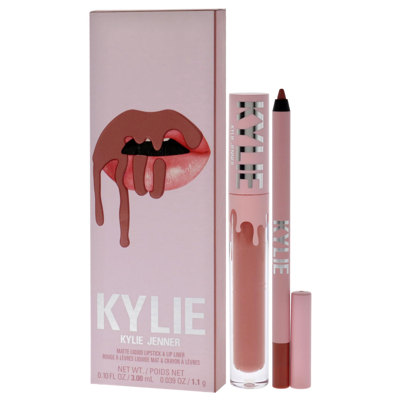 Matte Lip Kit - 802 Candy by Kylie Cosmetics for Women - 2 Pc 0.10 oz Matte Liquid Lipstick, 0.03 oz Lip Liner