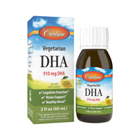 Thumbnail for Carlson - Vegetarian DHA, 910 mg DHA, Cognitive Function, Mood Health, Plant-Based, Lemon, 60 mL (2 fl oz)