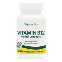 Thumbnail for NaturesPlus Vitamin B12 1000 mcg - 30 Herbal Lozenges - Raspberry - Energy & Immune Health Support - Vegetarian, Gluten Free - 30 Servings