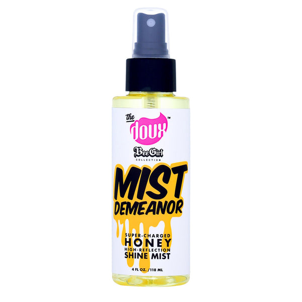 The Doux MIST DEMEANOR Shine Mist for Curly Hair – Heat Protection Spray with Cationic Honey & Silk Amino Acids – Lightweight Hair Gloss for Frizz Control, Humidity Resistance & Shine