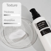 Thumbnail for coxir BLACK SNAIL COLLAGEN EMULSION | Black Rice, Snail Mucin, Collagen, Hyaluronic Acid | Lightweight Face Moisturizer | Firming, Nourishing, Korean Skin Care [100ml/3.38 fl.oz]