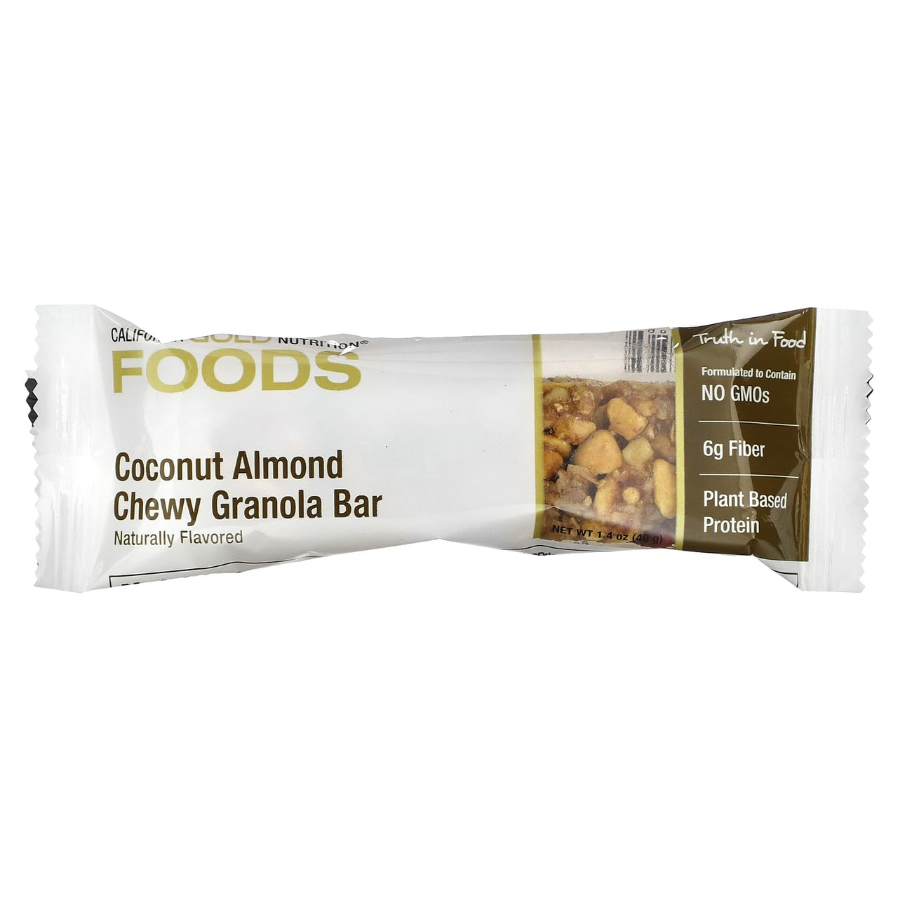 California Gold Nutrition Foods, Coconut Almond Chewy Granola Bars, 12 Bars, 1.4 oz (40 g) Each