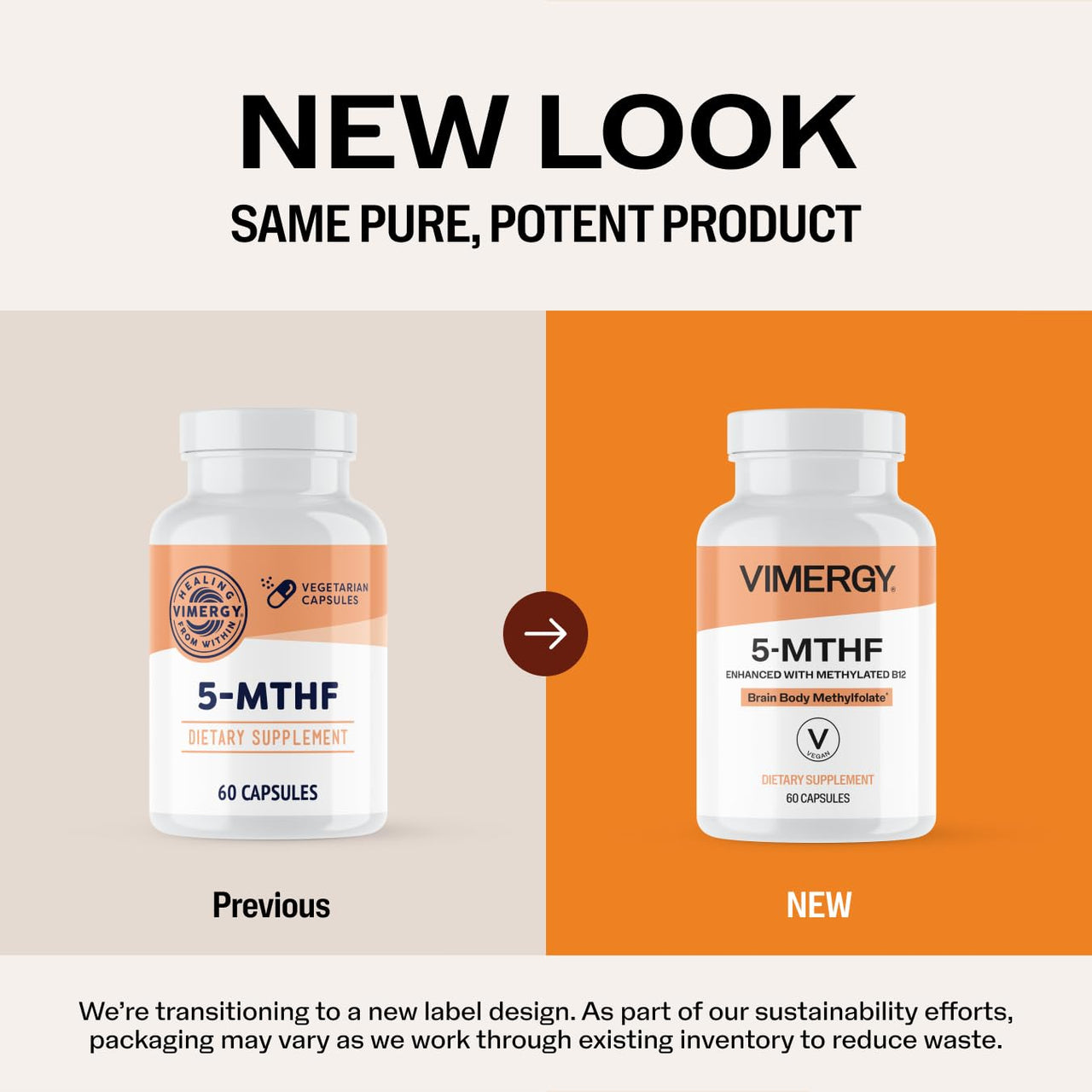 Vimergy 5-MTHF Capsules – 60 Servings (1 Capsule/Serving) 8500mcg L-Methylfolate Glucosamine and 500 mcg Vitamin B12 Supplement –Bioavailable Folate Supplement for Women and Men Vegan 5 mthf (60 ct)
