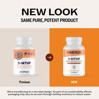 Thumbnail for Vimergy 5-MTHF Capsules – 60 Servings (1 Capsule/Serving) 8500mcg L-Methylfolate Glucosamine and 500 mcg Vitamin B12 Supplement –Bioavailable Folate Supplement for Women and Men Vegan 5 mthf (60 ct)