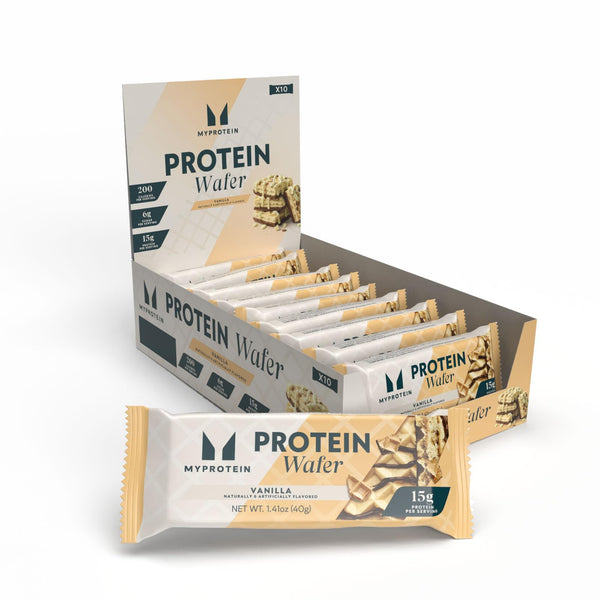 Myprotein Protein Bars, Crispy Protein Wafers, 15g High Protein Snacks, Box of 10 Vanilla Wafers Packs, Milk & Whey Protein Isolate, Light & Crunchy
