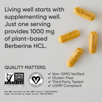 Thumbnail for Sports Research Berberine - Herbal Ayurvedic Metabolic Health Support - 1000mg - 120 Capsules - Vegan Certified, Gluten-Free, Non-GMO
