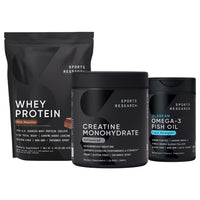 Thumbnail for Sports Research® Whey Protein & Creatine Monohydrate the Dynamic Duo for Lean Muscle Building, Performance, Strength & Workout Recovery and Triple Strength Omega 3 Packed with EPA & DHA Fatty Acids
