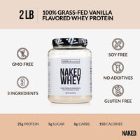 Thumbnail for NAKED Vanilla Collagen + Vanilla Whey Bundle – Grass-Fed Hydrolyzed Collagen Peptides (25 Servings) & Whey Protein Powder (24 Servings) for Muscle, Recovery & Skin Support