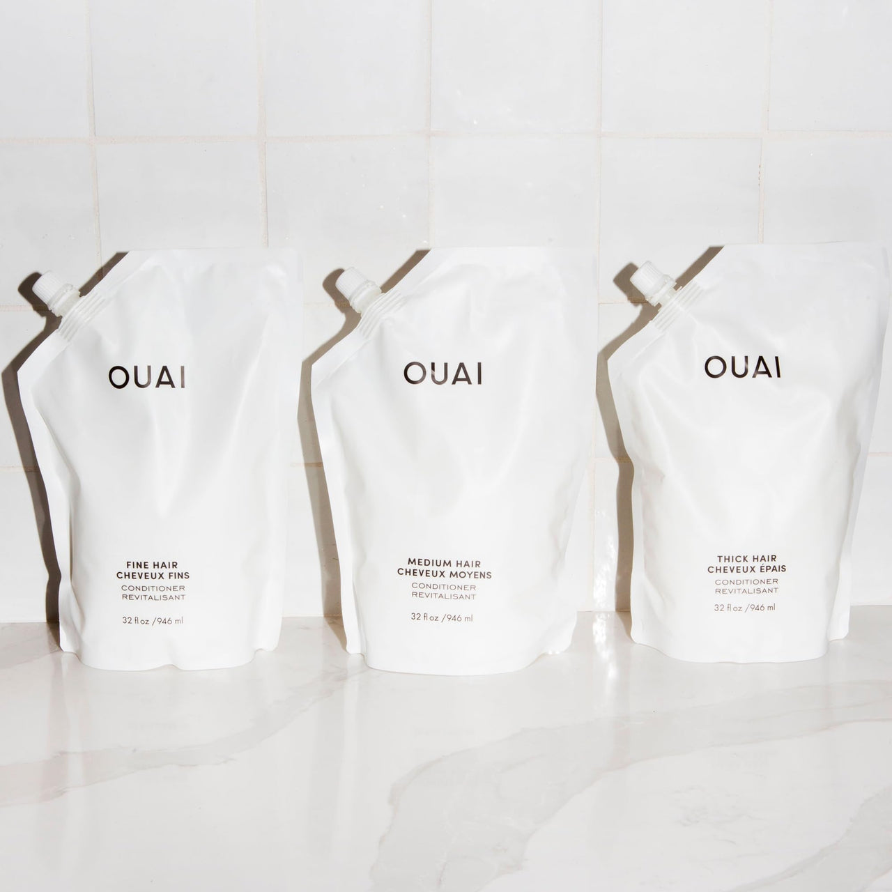 OUAI Thick Shampoo Refill - Moisturizing Shampoo with Keratin, Marshmallow Root, Shea Butter & Avocado Oil for Thick Hair - Strengthens & Hydrates - Paraben, Phthalate, Sulfate Free Shampoo (32 Fl Oz)