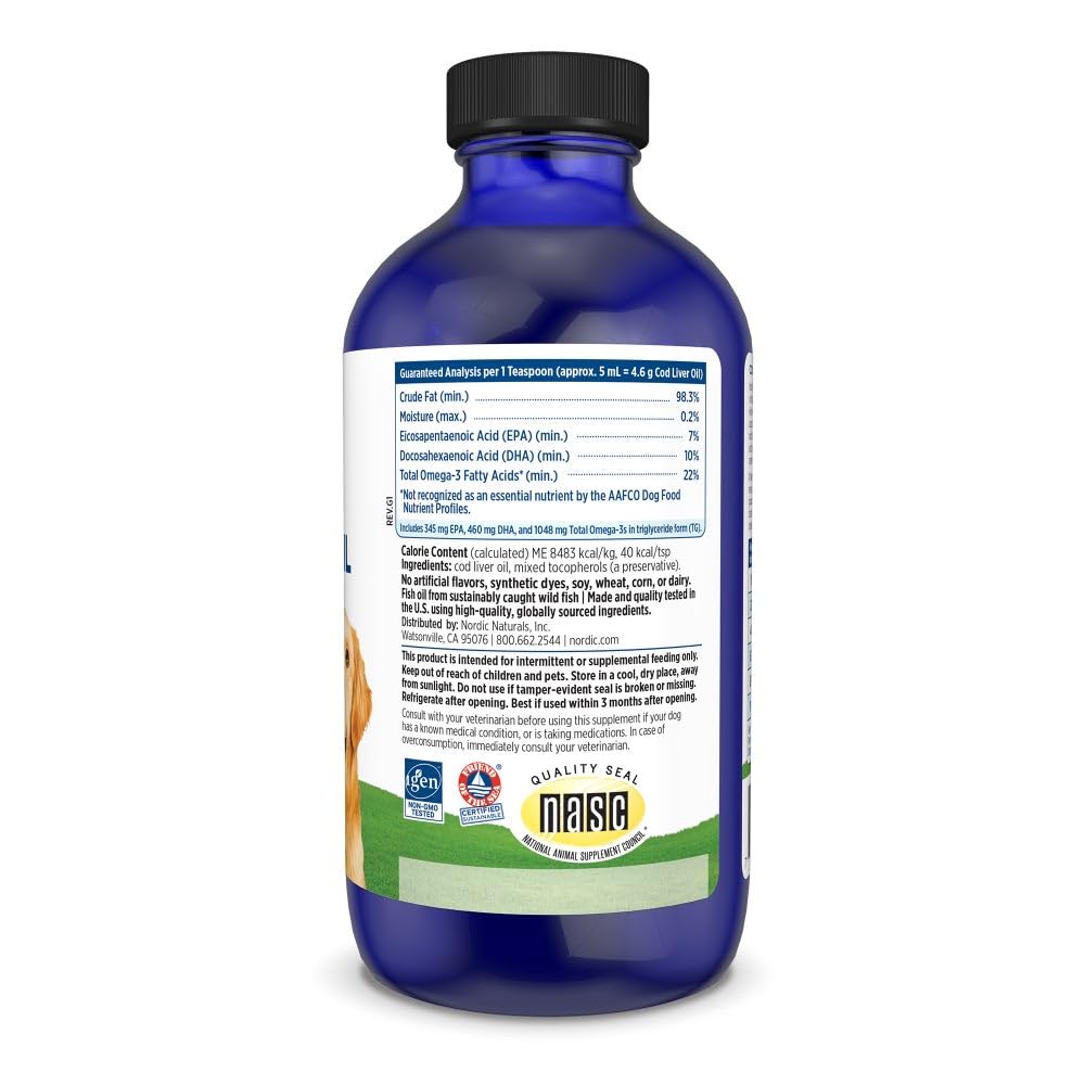 Nordic Naturals Omega-3 Pet Bundle - 2 oz Omega-3 Fish Oil for Small Dogs & Cats, 8 oz Pet Cod Liver Oil Promotes Heart, Skin, Coat, & Immune Health