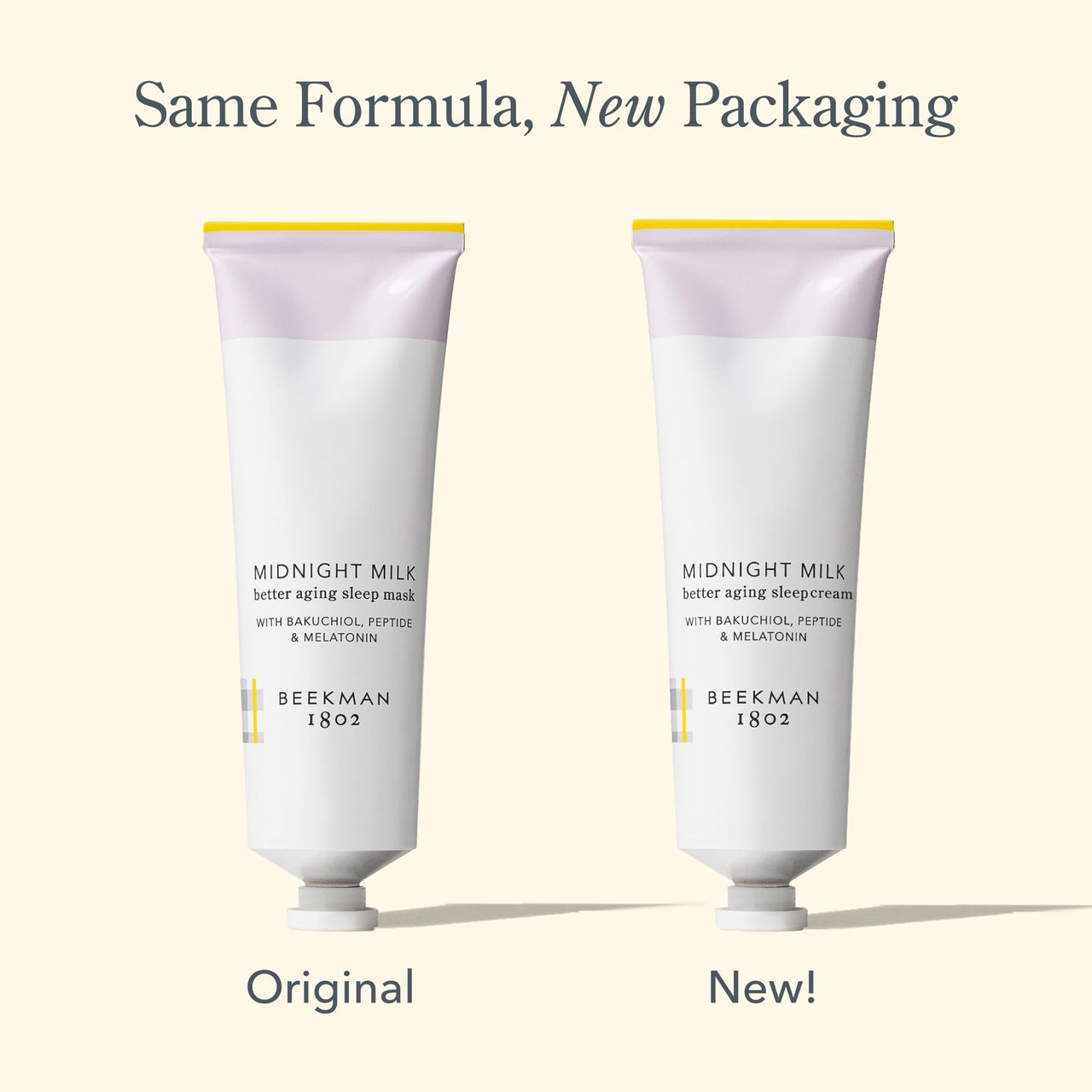Beekman 1802 Midnight Milk Better Aging Sleep Face Mask - Fragrance Free - 2.13 fl oz - Overnight Cream - With Bakuchiol & Melatonin - Good for Sensitive Skin - Cruelty Free - Packaging May Vary
