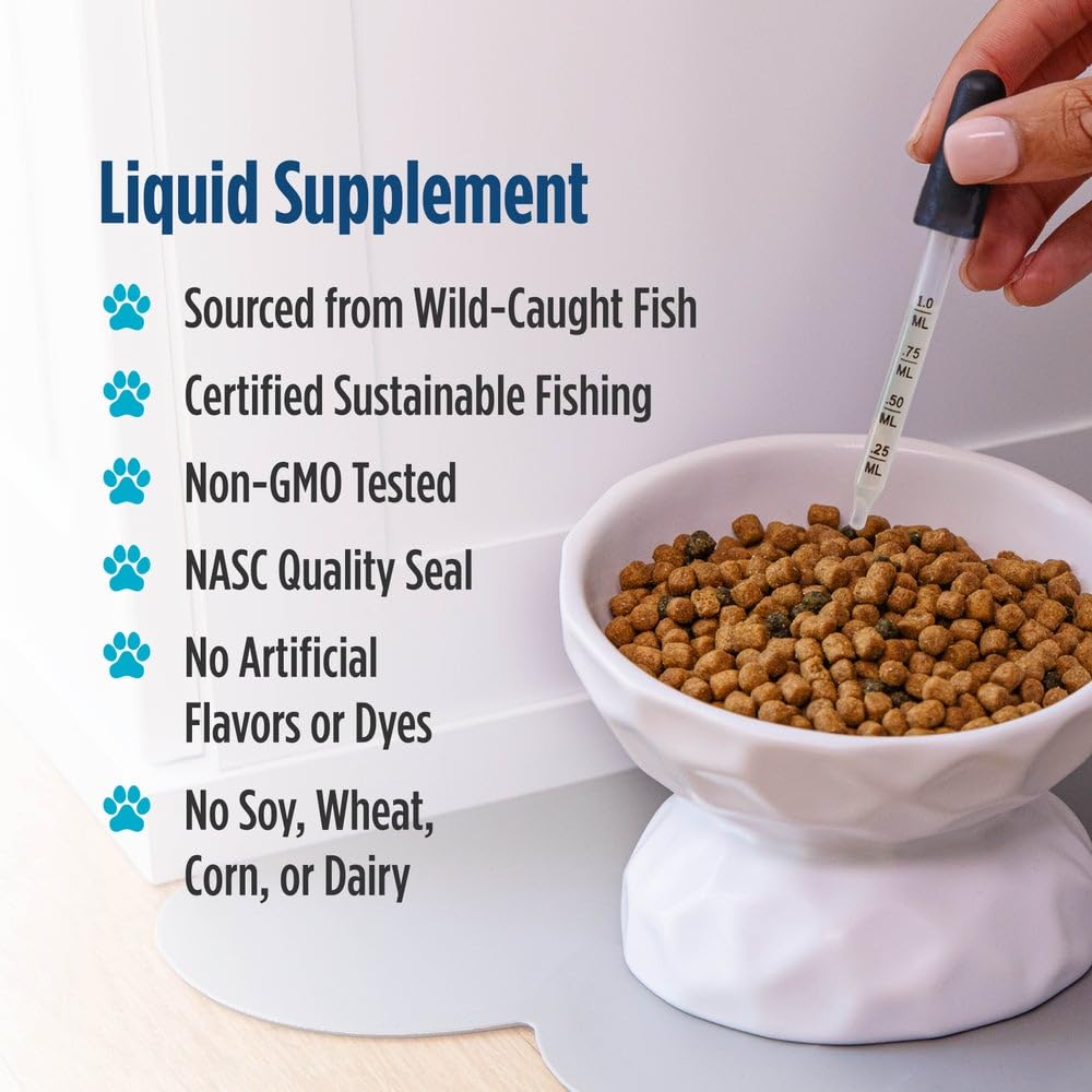 Nordic Naturals Omega-3 Cat, Unflavored - 2 oz - 304 mg Omega-3 Per One mL - Fish Oil for Cats with EPA & DHA - Promotes Heart, Skin, Coat, & Immune Health - Non-GMO