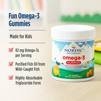 Thumbnail for Nordic Naturals Nordic Omega-3 Gummies, Tangerine - 60 Gummies - 82 mg Total Omega-3s with EPA & DHA - Non-GMO - 30 Servings