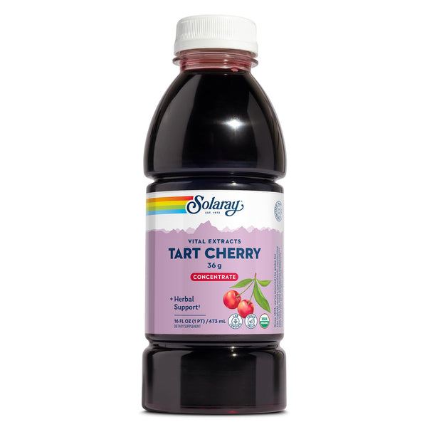 Solaray Organic Tart Cherry Juice Concentrate, 100% Juice Concentrate from Organic Tart Cherries for Overall Well-Being - Vegan, Lab Verified, 60-Day Guarantee, 15 Servings, 16 fl oz
