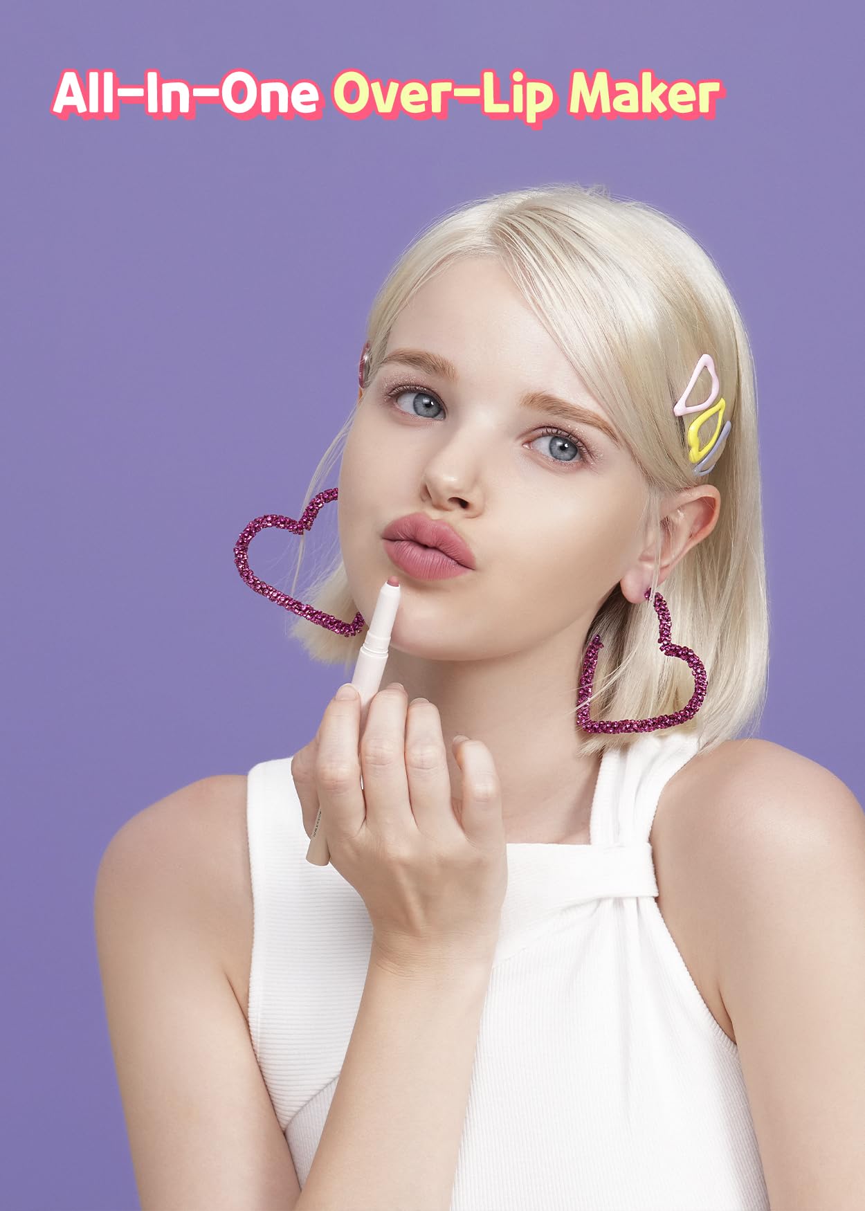 COLORGRAM All In One Over-Lip Maker 02 Cool Pink | Versatile Lip Liner & Contour with Natural Shades, Matte finish, Bigger and Fuller Lips, Plumping effect, Smooth creamy texture