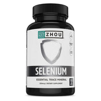 Thumbnail for Zhou Selenium - Selenium 200mcg Capsules, Mineral Supplements for Women and Men, Antioxidant, Thyroid, and Cellular Support, Vegan, Pure - 100 Veggie Capsules