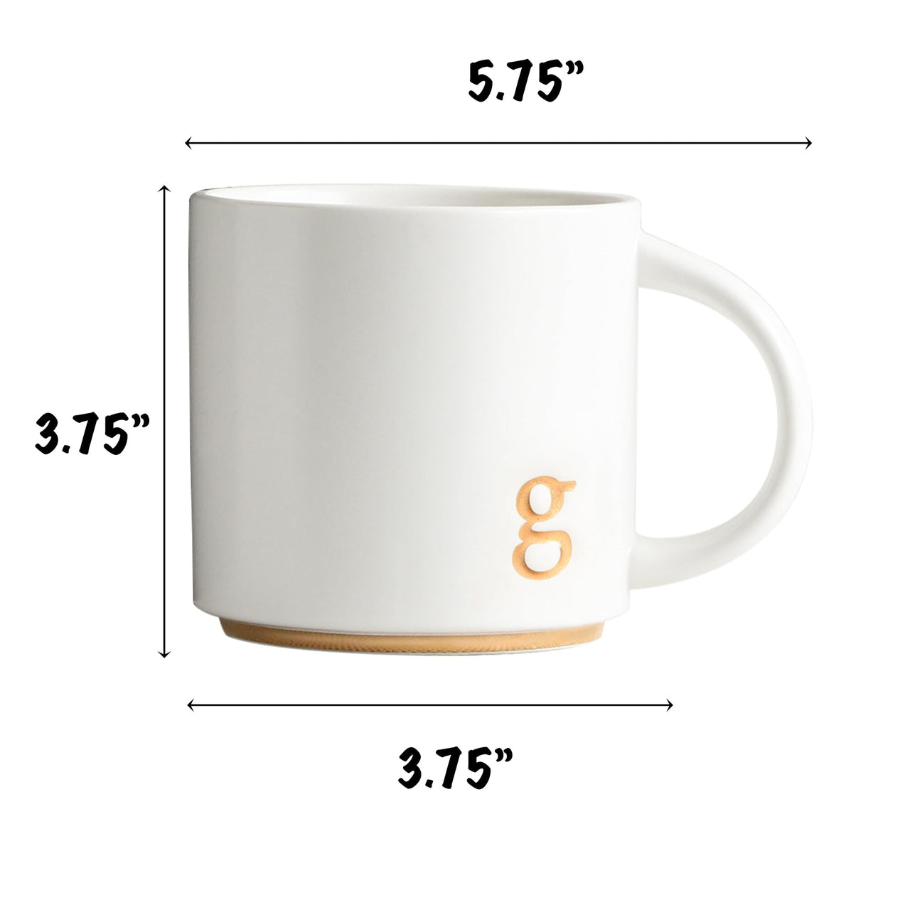 COLLECTIVE HOME - Monogram Ceramic Mugs, 15 oz Golden Initial Coffee Cups, Elegant Alphabet Tea Mugs, Elegant Personalized Mug with Gift Box, Luxurious Cups for Office and Home (g)