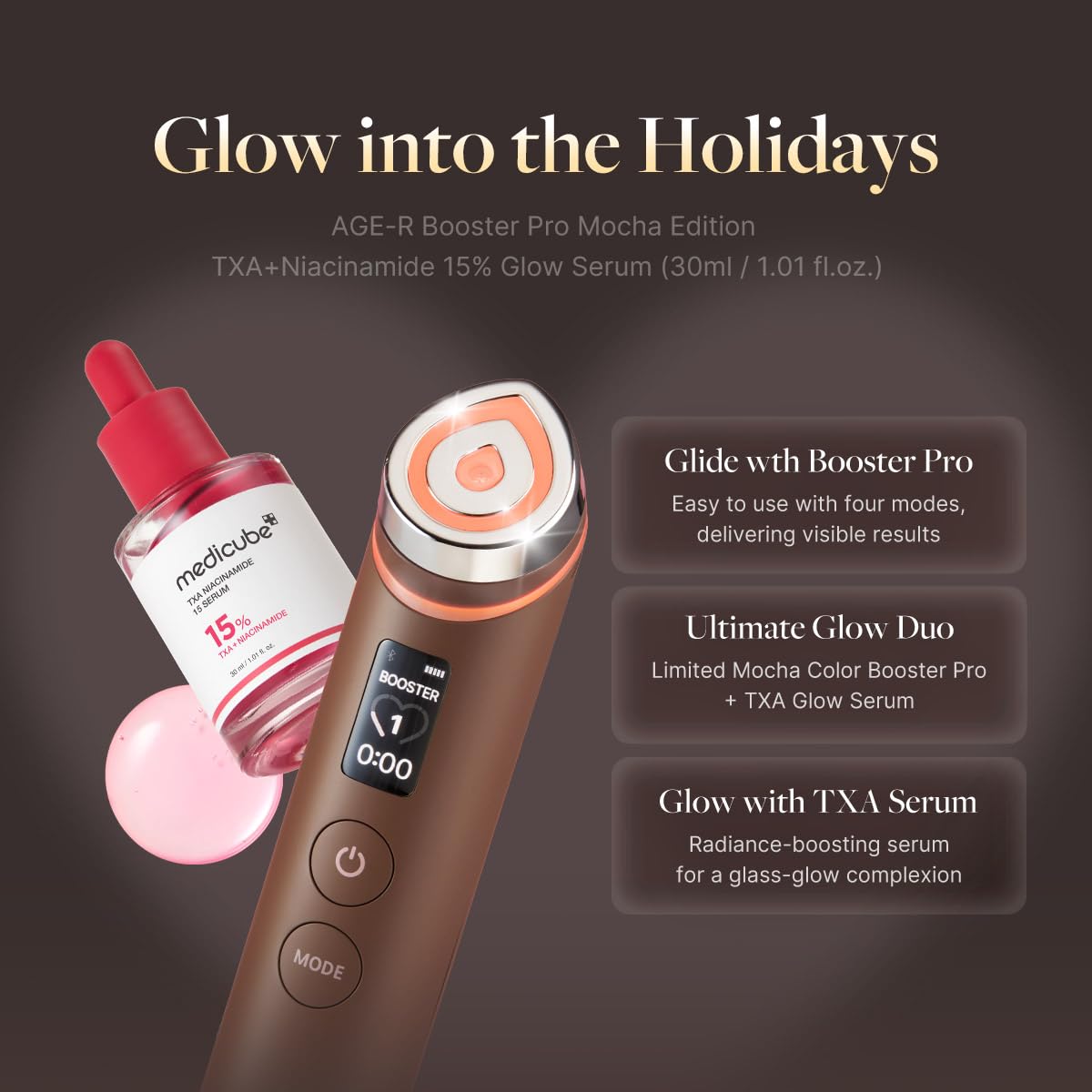 BOOSTER PRO 美顔器 & medicube スキンケアセット Buy medicube Booster Pro Holiday Gift Set, Amazon Exclusive