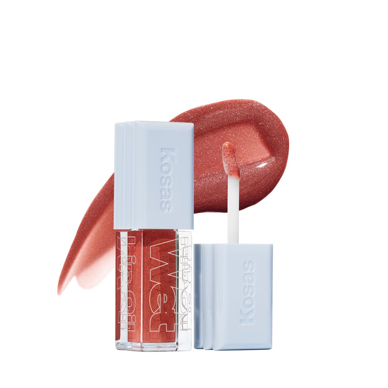 Kosas Wet Lip Oil Gloss - Hydrating Lip Plumping Treatment with Hyaluronic Acid & Peptides, Non-Sticky Finish (Dip)