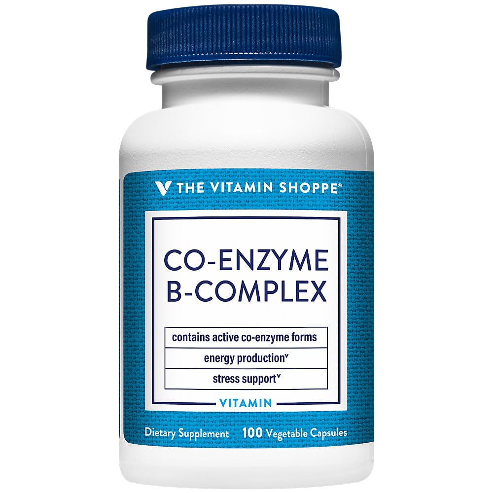 The Vitamin Shoppe Co-Enzyme B-Complex - Activated B Vitamins | Energy & Stress Support | 100 Vegetable Capsules | Methylated Forms