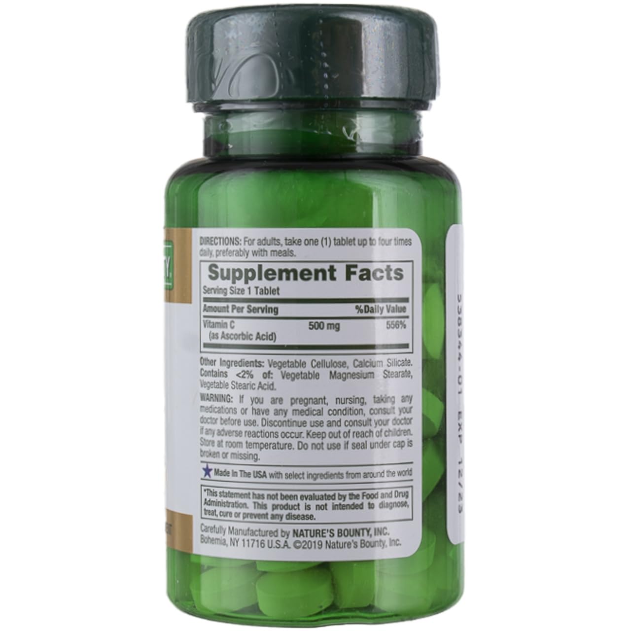 Nature's Bounty Vitamin C, 500mg, 100 Tablets