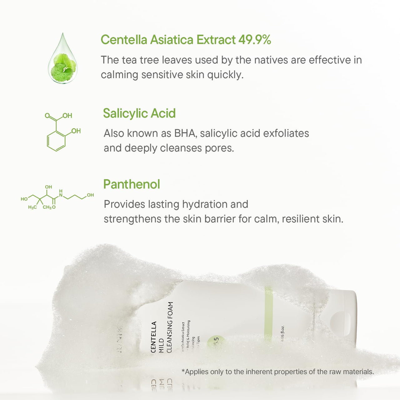 IUNIK Centella Mild Facial Foaming Cleanser - Non-stripping Sub-Acid w/Centella Asiatica 49% Moisturizing pH Balancing for Oily Dry Senstivie Acne-prone skin Vegan Korean Skincare
