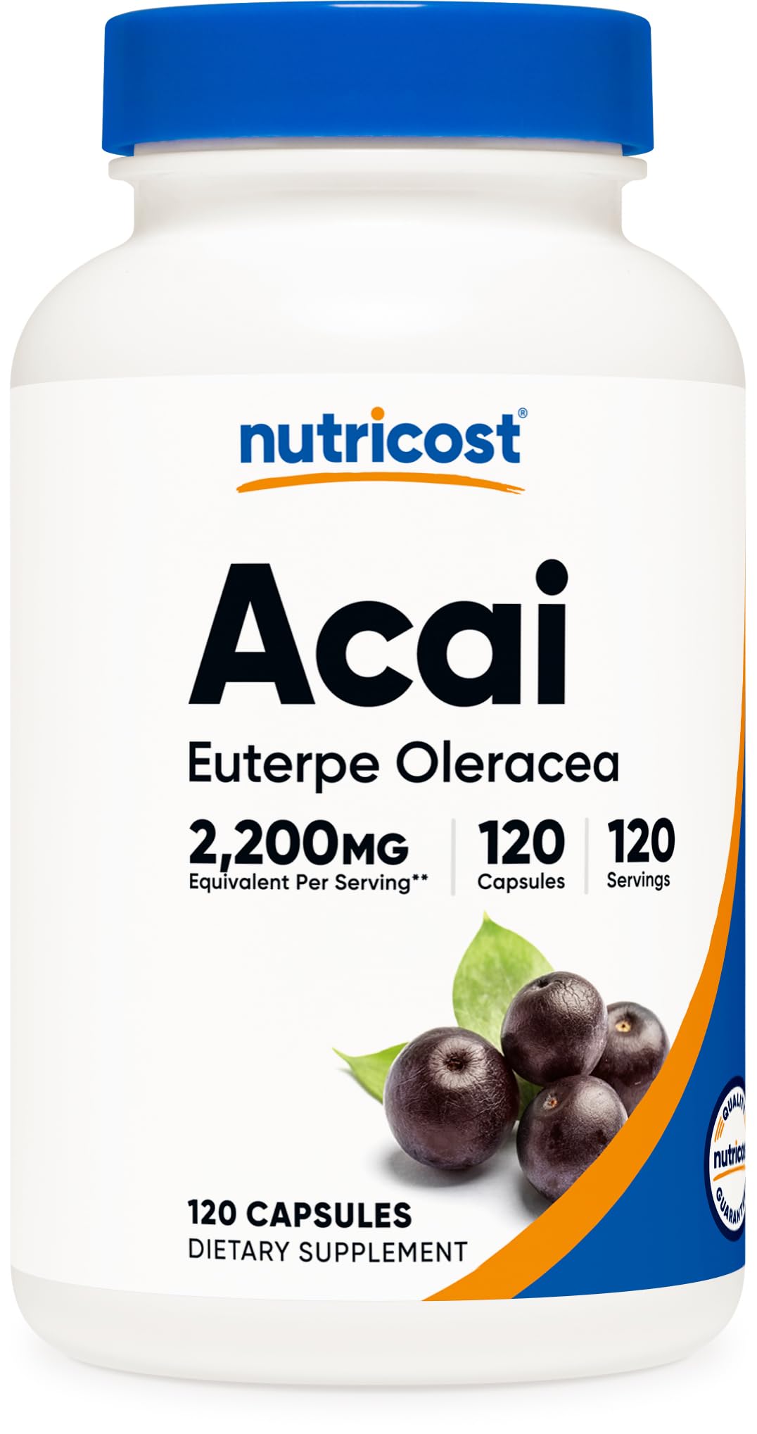 Nutricost Acai Extract 2,200mg, 120 Vegetarian Capsules (Euterpe Oleracea) from 550mg of 4:1 Extract - Non-GMO, Gluten Free