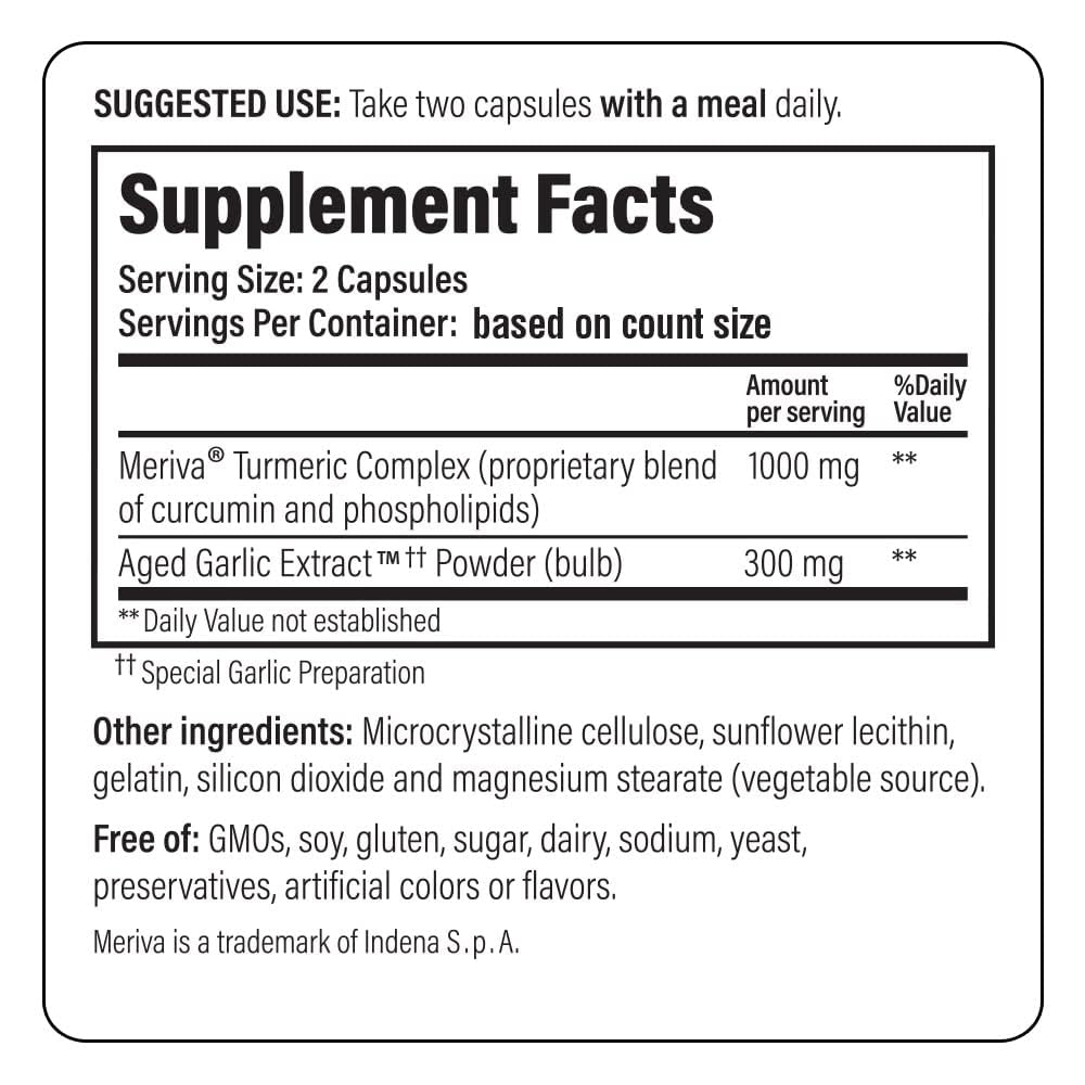 Kyolic Aged Garlic Extract Formula 111, Healthy Inflammation Response*, Curcumin, 150 Capsules