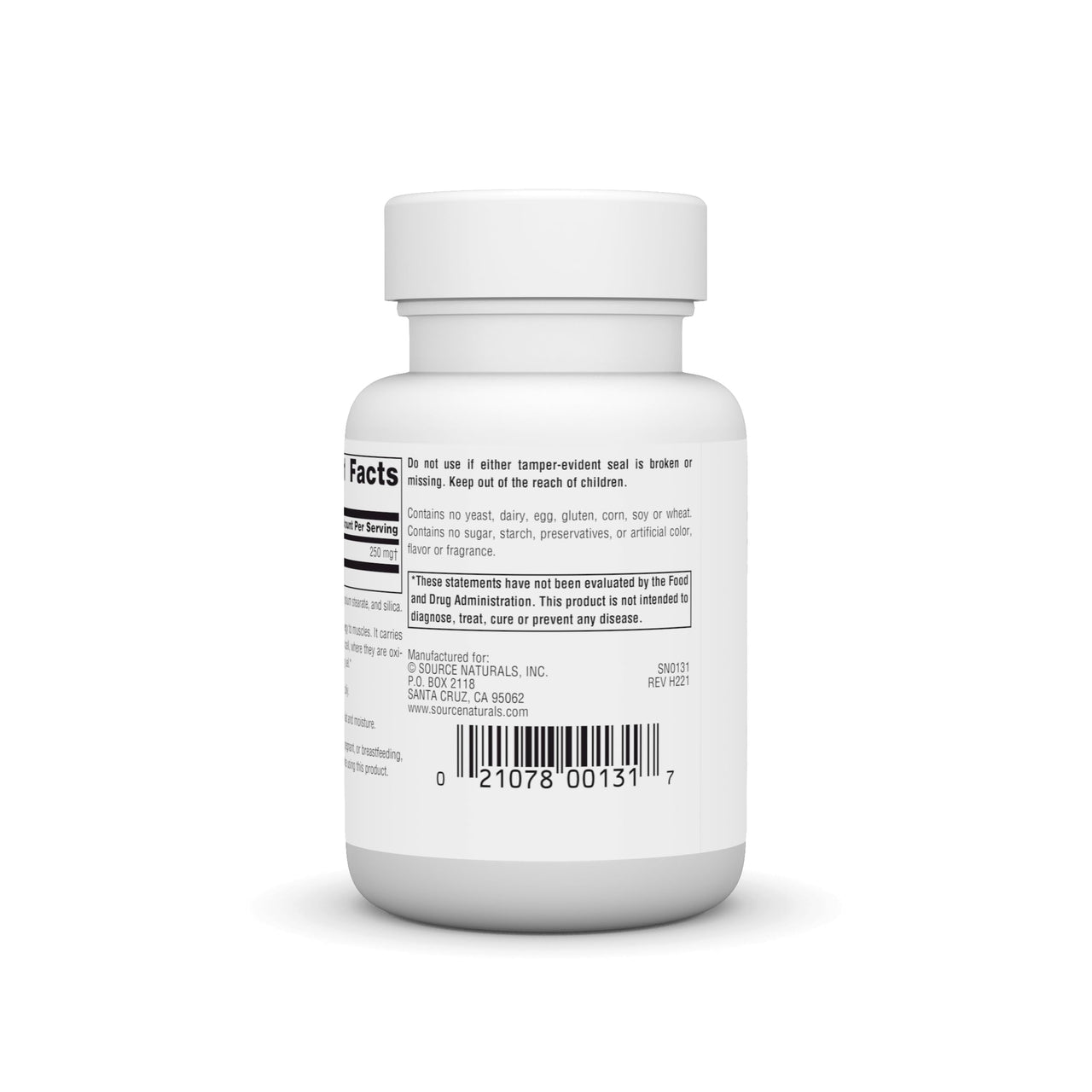 Source Naturals L-Carnitine for Metabolic Energy* - 250 mg - 60 Capsules