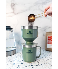 Thumbnail for STANLEY Perfect Brew Pour Over Set | 12 oz Camp Mug with Lid Included | Drip Coffee Maker with Reusable Filter | Insulated Stainless Steel | BPA-Free | Cream Gloss
