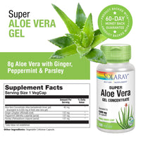 Thumbnail for SOLARAY Super Aloe Vera Gel 8000mg | Naturally Occurring Amino Acids, Vitamins, Minerals, Enzymes & Antioxidants for Healthy Digestion Support | 100 CT