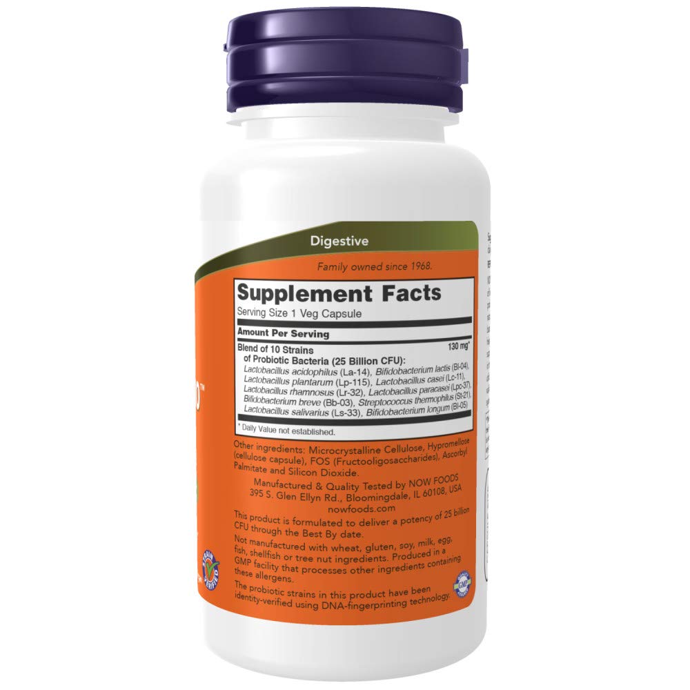 NOW Foods Probiotic-10 25 Billion,100 Veg Capsules