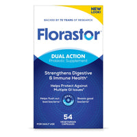 Thumbnail for Florastor Probiotics for Digestive and Immune Health, 54 Capsules, Probiotics for Women & Men, Helps Flush Out Bad Bacteria, Boosts The Good with Our Strain Saccharomyces Boulardii, Packaging May Vary