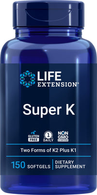 Thumbnail for Life Extension Super K, 150 Softgels, with Vitamin K1 and K2 - MK4 & MK7