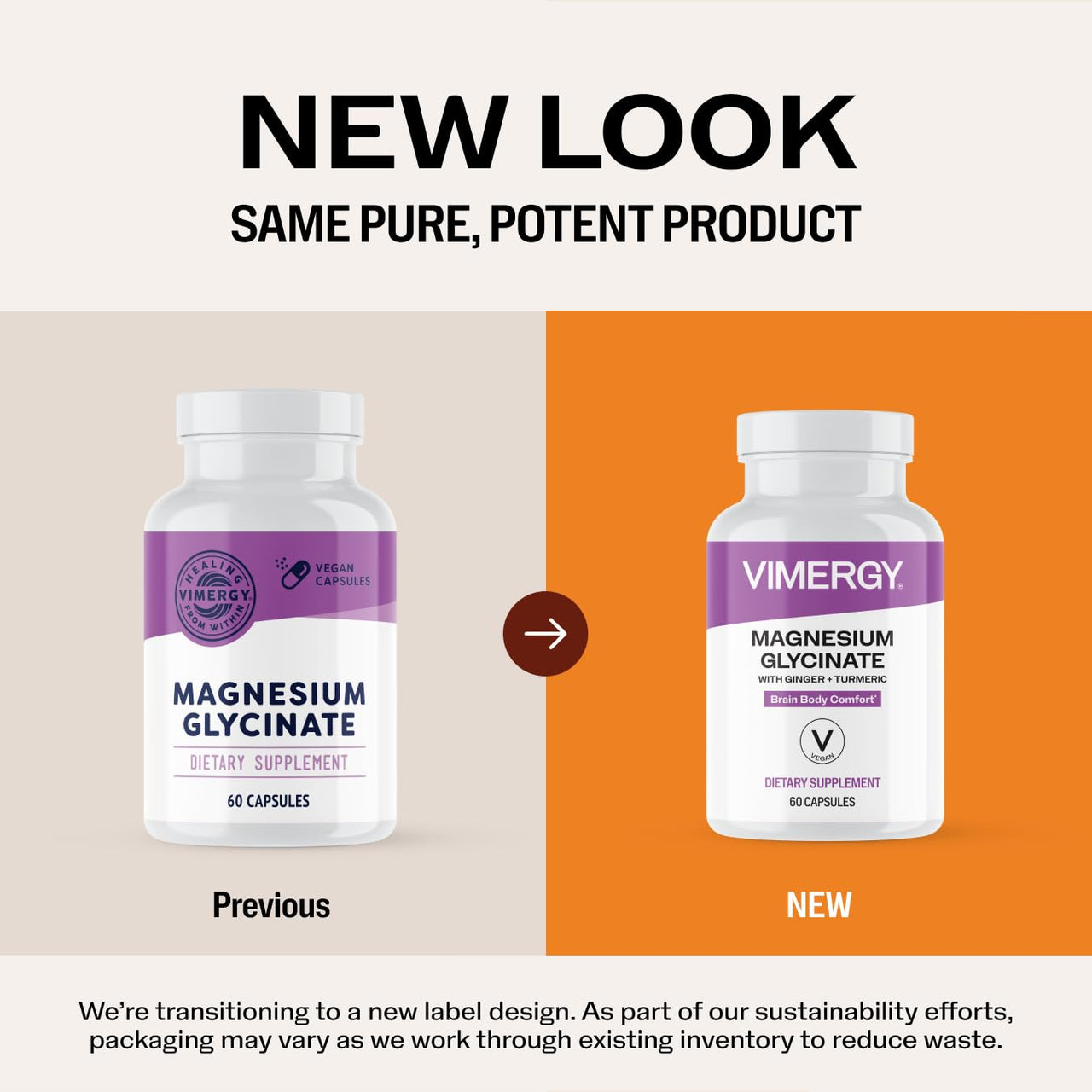 VIMERGY Magnesium Glycinate – Stress Support – Chelated to Avoid Tummy Upset*– Promotes Heart Health & Energy*– Kosher, Vegan Gluten-Free – 60 Caps