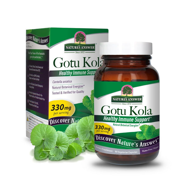 Nature's Answer Gotu Kola | Dietary Supplement | Supports a Healthy Immune System | Made in the USA | Gluten-Free, Vegan & Vegetarian Capsules 60ct