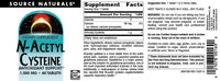 Thumbnail for Source Naturals N-Acetyl Cysteine Antioxidant Support 1000 mg Dietary Supplement that Supports Respiratory Health* - 60 Tablets
