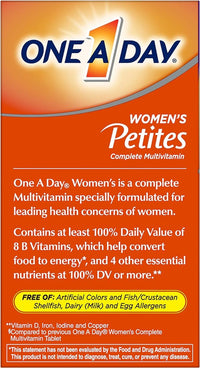 Thumbnail for ONE A DAY Women’s Petites Multivitamin,Supplement with Vitamin A, C, D, E and Zinc for Immune Health Support, B Vitamins, Biotin, Folate (as folic Acid) & More,Tablet, 160 Count (Pack of 2)