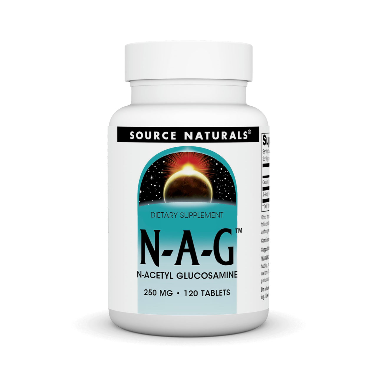 Source Naturals N-A-G 250 mg N-Acetyl Glucosamine for Joint Support and Intestinal Lining - 120 Tablets