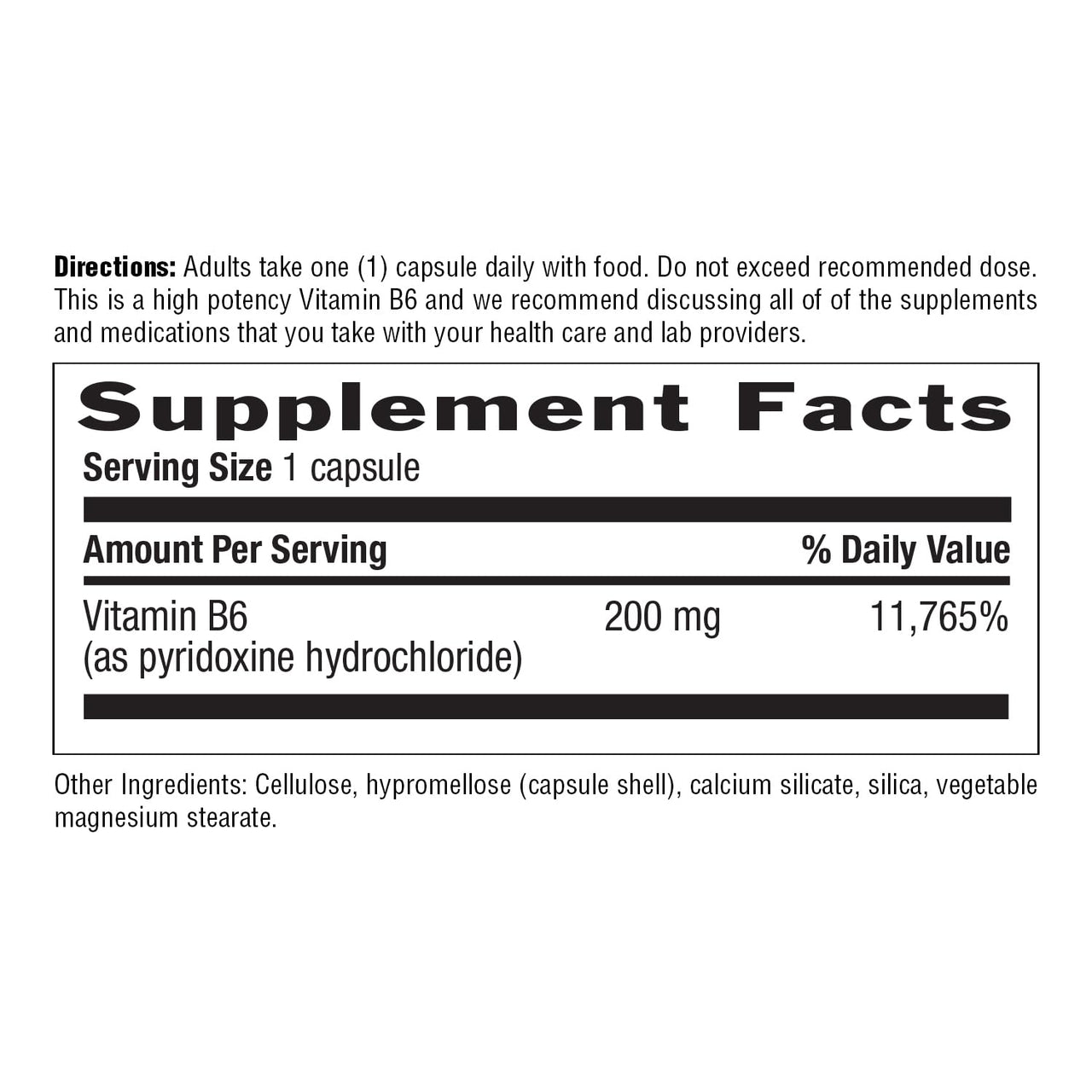 Country Life Vitamin B-6, High Potency, Supports Energy and The Nervous System, 200mg, 90 Vegan Capsules, Certified Gluten Free, Vegan, Halal