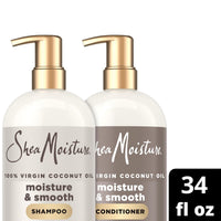 Thumbnail for SheaMoisture Shampoo & Conditioner, Moisture & Smooth for Wavy, Curly Hair Strengthening & Frizz Control, 34 Oz Ea