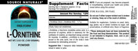 Thumbnail for Source Naturals L-Ornithine Free Form Amino Acid Powder Supplement for Muscle Support* - 100 Grams