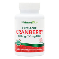 Thumbnail for NaturesPlus Organic Cranberry 500 mg - 60 Capsules - Helps Promote Healthy Urinary Tract - USDA Certified Organic, Vegan, Gluten Free, Non-GMO - 30 Servings